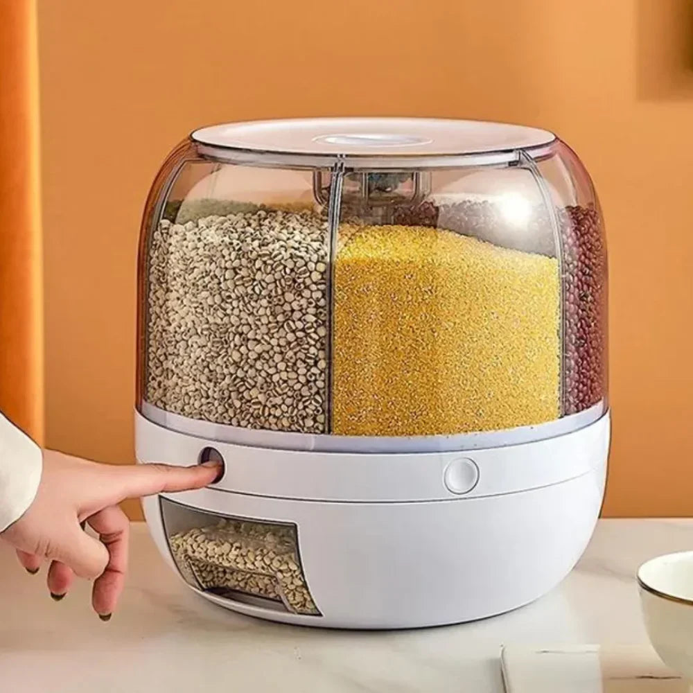 Dispenser De Grãos E Cereais Giratório Com 6 Divisões | Frete Grátis